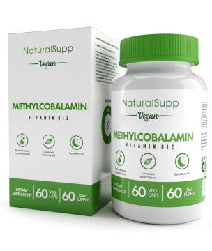 

NaturalSupp, Метилкобаламин (Витамин В12), капсулы, 60 шт., капсулы, 60 шт.