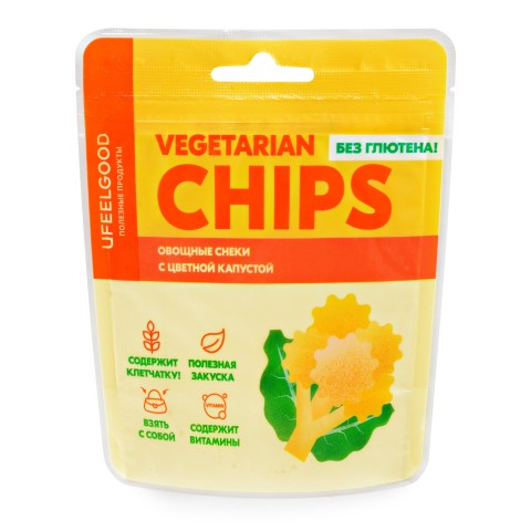UFEELGOOD, Овощные чипсы с цветной капустой, 50 г