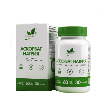 

NaturalSupp, Аскорбат натрия + экстракт шиповника, капсулы, 60 шт., капсулы, 60 шт.