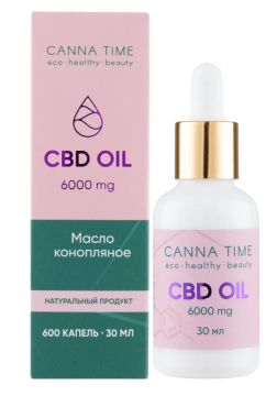 

CANNA TIME, CBD масло (6000 мг), жидкость, 30 мл, жидкость, 30 мл