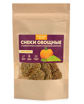 

UFEELGOOD, Снеки овощные из зелёной гречки с тыквой, 70 г, 70 г